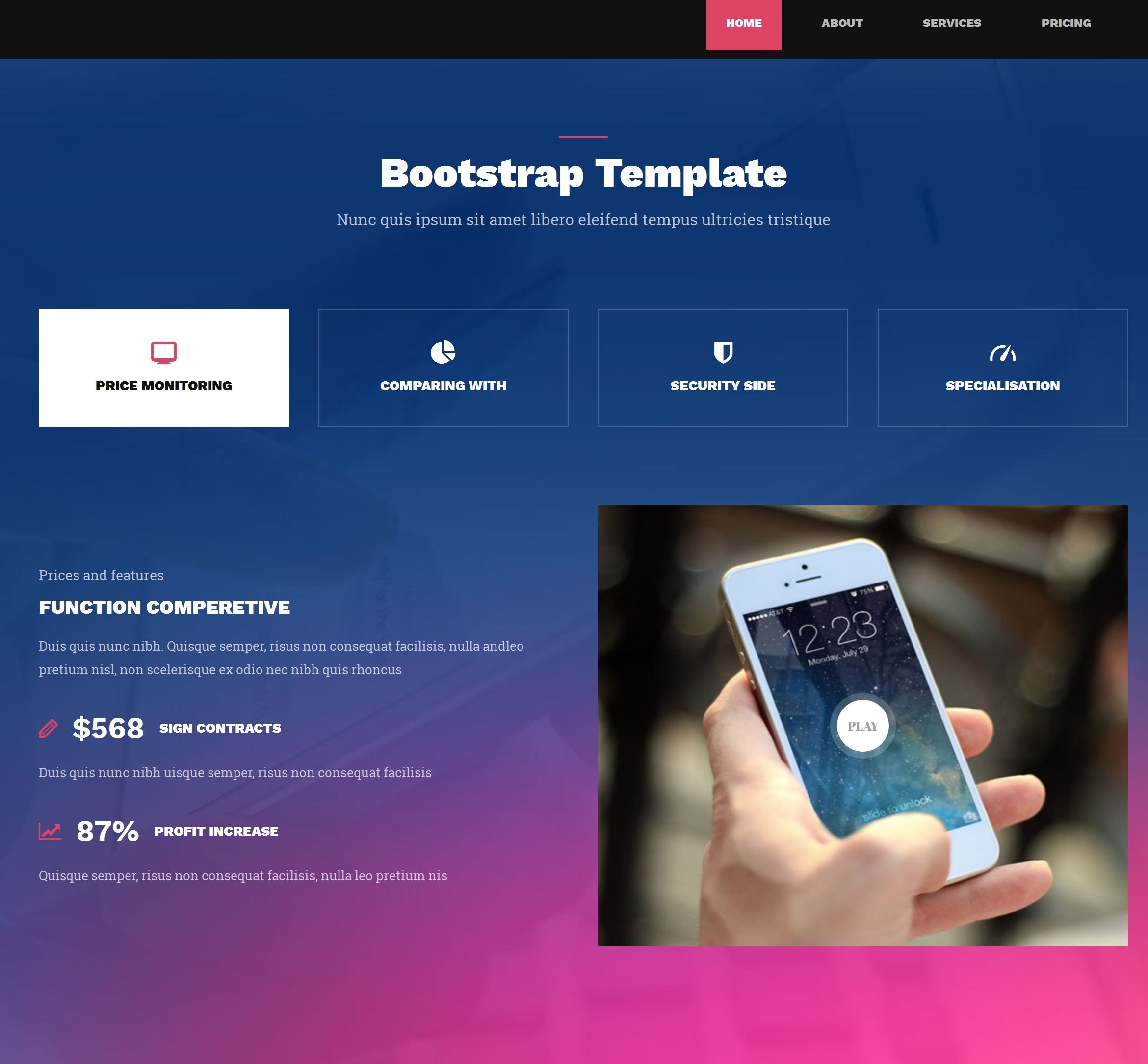 HTML5 Bootstrap One Page Theme